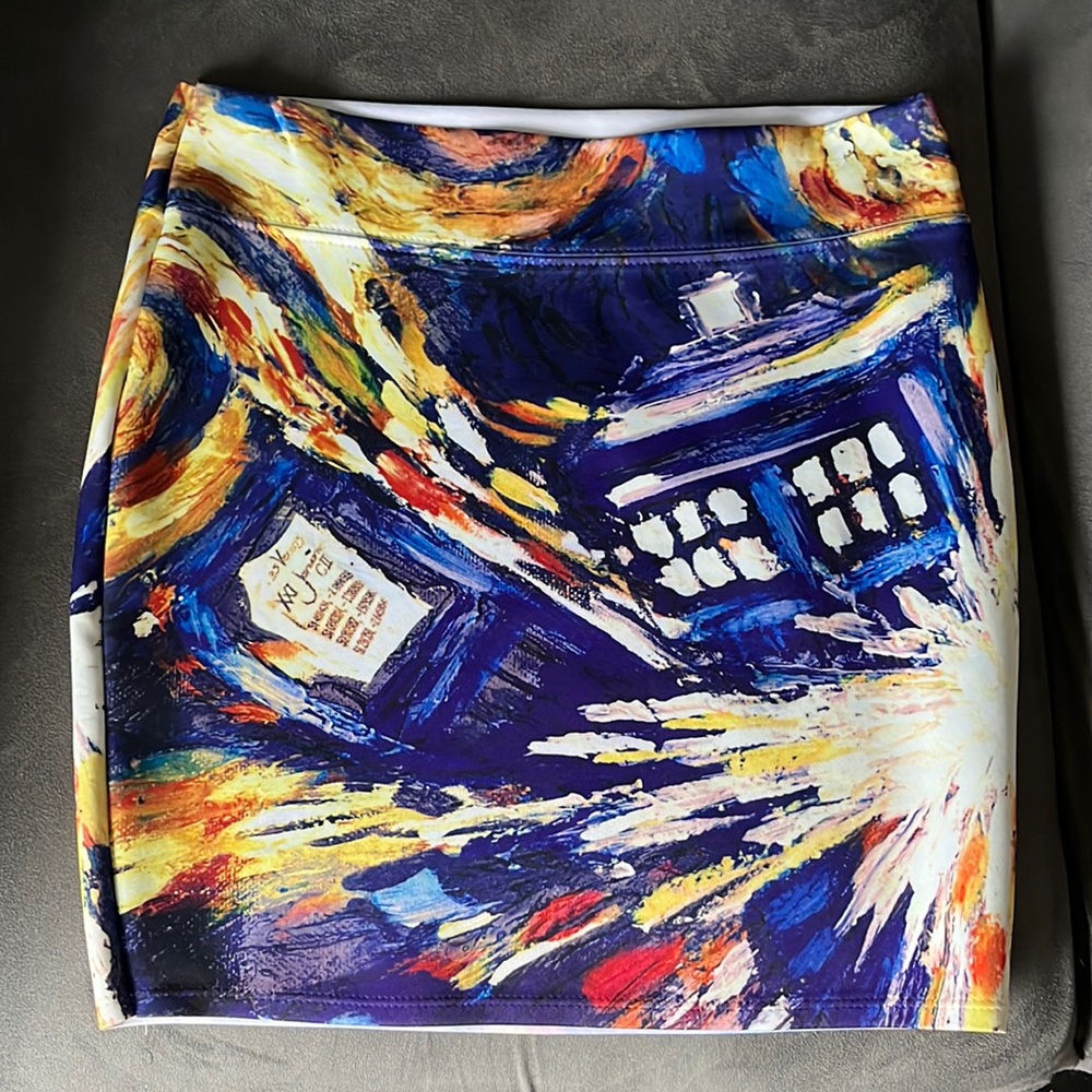 Dr. Who Van Gogh Tardis Mini Skirt